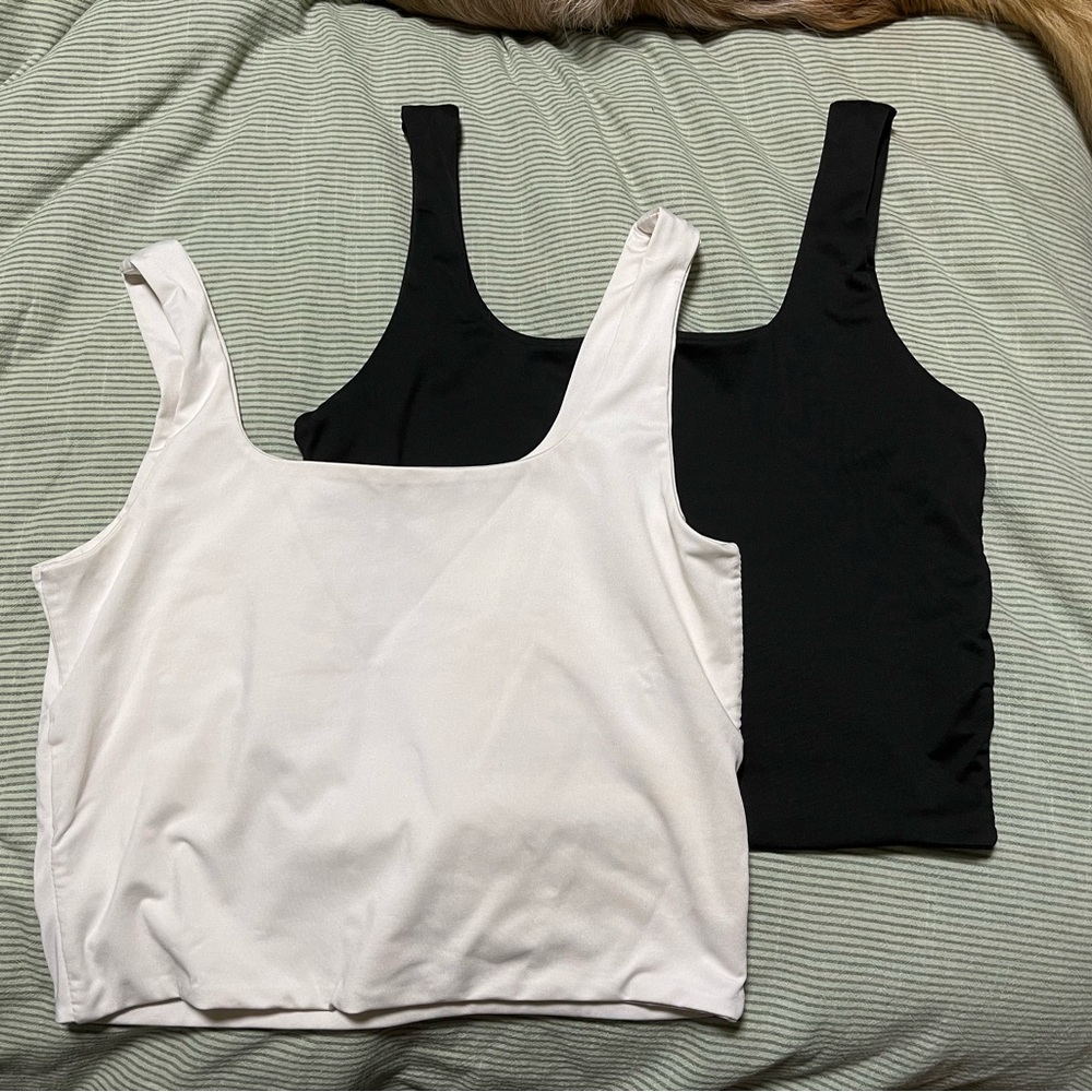 Women's Black and White Tank Tops